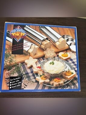 Vintage Set of 3 Fun Shaped Baking Tubes - Star Flower Heart - In Original Box